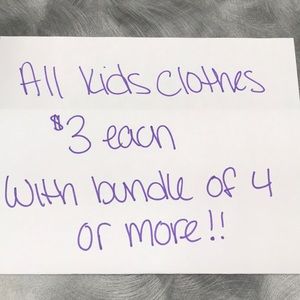 KIDS SALE!!! $3 each!!